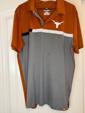 Fanatics Men's Texas Longhorns Two-Tone Polo in Burnt Orange and Gray